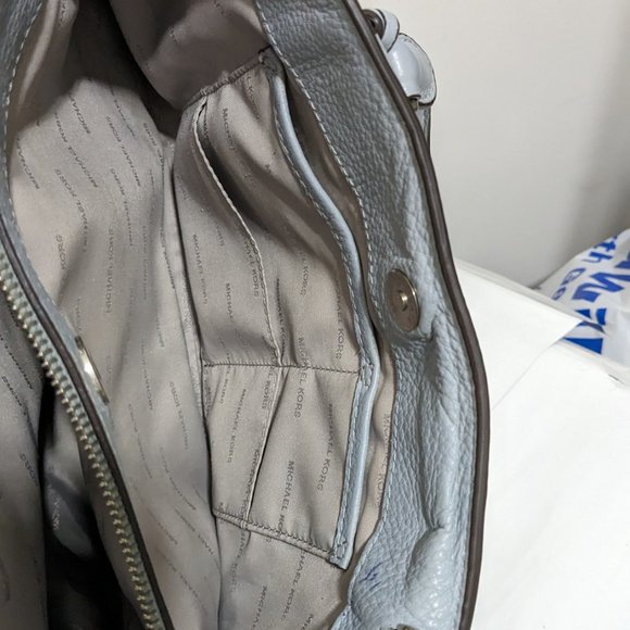 Michael Kors Convertible Tote Large Mercer Shoulder Bag Denim Blue - Picture 13 of 16